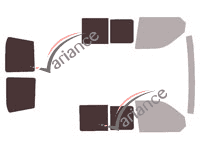 Glazing template - 3/4 rear kit - Volkswagen Transporter T6 (6) 5-door van (since 2015) Glazing template - 3/4 rear kit - Volkswagen Transporter T6 (6) 5-door van (since 2015)