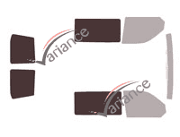 Glazing template - 3/4 rear kit - Volkswagen Transporter T6 (6) 5-door van (since 2015) Glazing template - 3/4 rear kit - Volkswagen Transporter T6 (6) 5-door van (since 2015)
