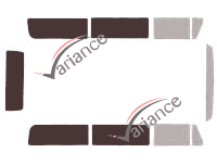 Glazing template - 3/4 rear kit - Volkswagen Transporter T2 (2) 4-door Combi (1967 - 1979) Glazing template - 3/4 rear kit - Volkswagen Transporter T2 (2) 4-door Combi (1967 - 1979)