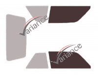 Gabarit vitrage - kit vitres avant - Peugeot 104 3 portes (1972 - 1988) Gabarit vitrage - kit vitres avant - Peugeot 104 3 portes (1972 - 1988)