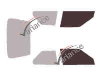 Gabarit vitrage - kit vitres avant - Renault R 19 (1) 3 portes (1988 - 1999)