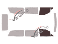 Gabarit vitrage - kit vitres avant - Mercedes-Benz Vito / EQV (2) Extra Long 4 portes (2003 - 2014) Gabarit vitrage - kit vitres avant - Mercedes-Benz Vito / EQV (2) Extra Long 4 portes (2003 - 2014)