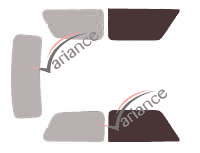 Schablone Verglasung - Frontscheibensatz - Mini Mini 3-Türer (1959 - 1988) Schablone Verglasung - Frontscheibensatz - Mini Mini 3-Türer (1959 - 1988)