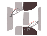 Glazing template - front window kit - Chevrolet 1500-2500-3500 (6) Extended Cab Pick-up 2 doors (2007 - 2014)