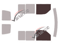 Plantilla de acristalamiento - kit de ventana delantera - Gmc Savana Cargo 5 puertas (1996 - 2020) Plantilla de acristalamiento - kit de ventana delantera - Gmc Savana Cargo 5 puertas (1996 - 2020)