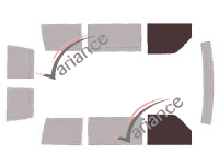 Schablone Verglasung - Kit Fenster vorne - Gmc Safari Court 5 portes (1985 - 2005)