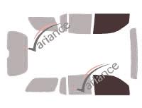 Gabarit vitrage - kit vitres avant - Gmc Envoy (2) XL 5 portes (2004 - 2009)