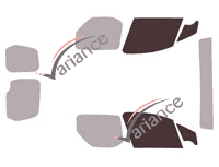 Gabarit vitrage - kit vitres avant - Citroën Berlingo (2) Utilitaire 4 portes (2008 - 2018)