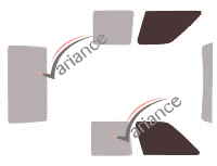 Schablone Verglasung - Satz Frontscheiben - Citroën C15 Lieferwagen 3-türig (1986 - 1996) Schablone Verglasung - Satz Frontscheiben - Citroën C15 Lieferwagen 3-türig (1986 - 1996)