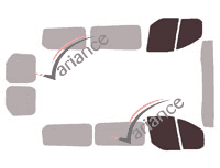 Gabarit vitrage - kit vitres avant - Ford Custom Transit (1) Court 6 portes (2014 - 2023) Gabarit vitrage - kit vitres avant - Ford Custom Transit (1) Court 6 portes (2014 - 2023)