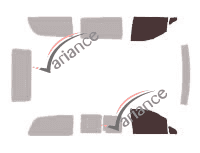 Gabarit vitrage - kit vitres avant - Mercedes-Benz Vito / EQV (2) Long 4 portes (2003 - 2014) Gabarit vitrage - kit vitres avant - Mercedes-Benz Vito / EQV (2) Long 4 portes (2003 - 2014)