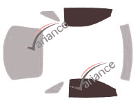 Schablone Verglasung - Satz Vorderfenster - Mitsubishi 3000 GT Coupe 3 portes (1992 - 2000) Schablone Verglasung - Satz Vorderfenster - Mitsubishi 3000 GT Coupe 3 portes (1992 - 2000)