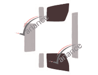 Plantilla de acristalamiento - kit de ventana delantera - Mitsubishi Fuso Canter 2 puertas (1996 - 2005) Plantilla de acristalamiento - kit de ventana delantera - Mitsubishi Fuso Canter 2 puertas (1996 - 2005)