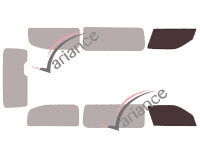 Verglasungsschablone - Frontscheibensatz - Nissan NV350 4-5-türig (seit 2015) Verglasungsschablone - Frontscheibensatz - Nissan NV350 4-5-türig (seit 2015)