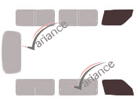 Glazing template - front window kit - Nissan Panel Van 5 doors (2001 - 2011)