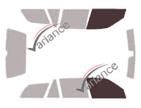 Gabarit vitrage - kit vitres avant - Peugeot 406 (1) Break 5 portes (1995 - 2004)