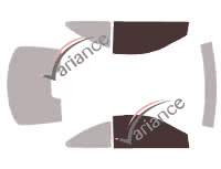Gabarit vitrage - kit vitres avant - Peugeot 406 (1) Coupe 3 portes (1996 - 2005)