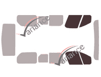 Glazing template - front window kit - Nissan NV300 (1) Short 4/5 doors (since 2016)