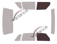 Gabarit vitrage - kit vitres avant - Volvo 240-260 Berline 4 portes (1974 - 1991)