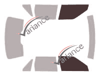 Plantilla de acristalamiento - kit de ventanilla delantera - Volvo S70 Sedan 4 puertas (1996 - 2000) Plantilla de acristalamiento - kit de ventanilla delantera - Volvo S70 Sedan 4 puertas (1996 - 2000)