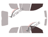 Gabarit vitrage - kit vitres avant - Volvo XC90 (1) 5 portes (2002 - 2014) Gabarit vitrage - kit vitres avant - Volvo XC90 (1) 5 portes (2002 - 2014)