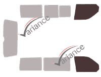 Gabarit vitrage - kit vitres avant - Volkswagen Transporter T5 (5) Court 4 portes (2003 - 2015) Gabarit vitrage - kit vitres avant - Volkswagen Transporter T5 (5) Court 4 portes (2003 - 2015)