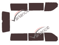 Volkswagen Transporter T5 (5) Long 4 door (2003 - 2015) tinted film kit Volkswagen Transporter T5 (5) Long 4 door (2003 - 2015) tinted film kit
