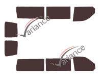 Volkswagen Transporter T5 (5) Long 5-door (2003 - 2015) tinted film kit Volkswagen Transporter T5 (5) Long 5-door (2003 - 2015) tinted film kit