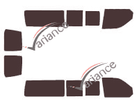 Volkswagen Transporter T5 (5) Long 5-door (2003 - 2015) tinted film kit Volkswagen Transporter T5 (5) Long 5-door (2003 - 2015) tinted film kit