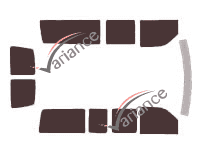 Kit de lámina tintada para furgoneta Gmc Savana 6 puertas (1996 - 2009) Kit de lámina tintada para furgoneta Gmc Savana 6 puertas (1996 - 2009)