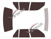 Pontiac Sunbird 4-door Sedan tinted film kit (1988 - 1994)