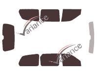 Tinted film kit Kia Sedona (1) 5-door (1999 - 2006) Tinted film kit Kia Sedona (1) 5-door (1999 - 2006)