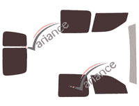 Tinted film kit Volkswagen Caddy (2) 4-door van (1995 - 2004) Tinted film kit Volkswagen Caddy (2) 4-door van (1995 - 2004)