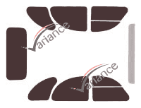 Tinted film kit Citroën 2 CV Sedan 4 doors (1960 - 1990) Tinted film kit Citroën 2 CV Sedan 4 doors (1960 - 1990)
