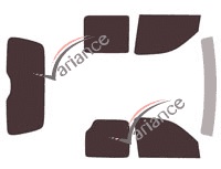 Tinted film kit Peugeot Partner (1) Utility 4 doors (1996 - 2008) Tinted film kit Peugeot Partner (1) Utility 4 doors (1996 - 2008)