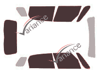 Tinted film kit Fiat 500 (1) L 5 doors (2012 - 2022) Tinted film kit Fiat 500 (1) L 5 doors (2012 - 2022)