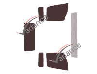 Mitsubishi Fuso Canter 2-door van tinted film kit (1996 - 2005)