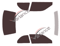 Toyota Tercel (5) 2-door coupe (1994 - 1999) tinted film kit Toyota Tercel (5) 2-door coupe (1994 - 1999) tinted film kit