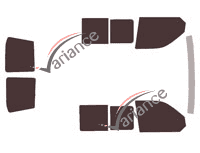 Tinted film kit Volkswagen Transporter T6 (6) 5-door van (since 2015) Tinted film kit Volkswagen Transporter T6 (6) 5-door van (since 2015)